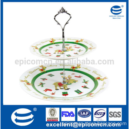 2 tiers porcelain fruit and vegetable dessert decorator plates